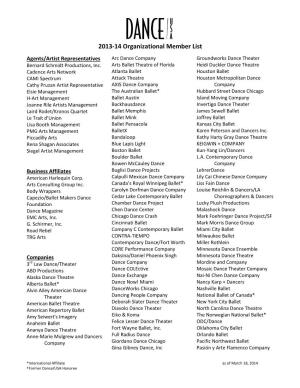 2013-14 Organizational Member List