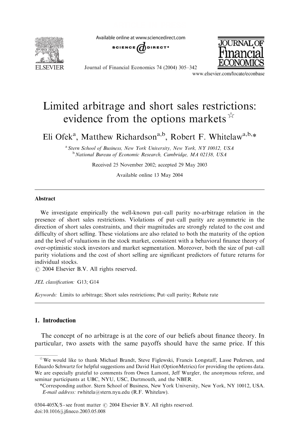 Limited Arbitrage and Short Sales Restrictions: Evidence from the Options Markets$