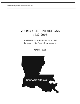 Voting Rights in Louisiana 1982-2006