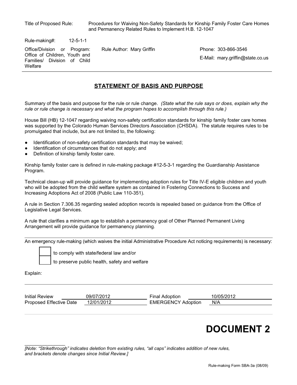 Rule-Making Standards and Procedures s18