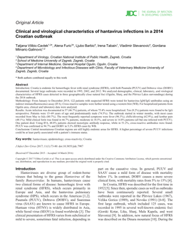 Clinical and Virological Characteristics of Hantavirus Infections in a 2014 Croatian Outbreak