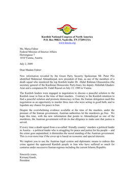 Kurdish National Congress of North America P.O. Box 90823, Nashville, TN 37209-USA