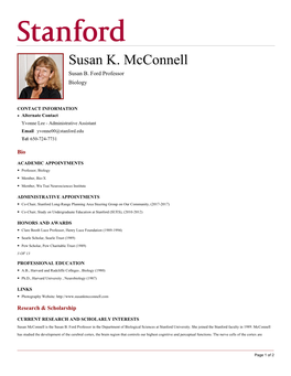 Susan K. Mcconnell Susan B