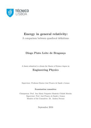 Energy in General Relativity: a Comparison Between Quasilocal Deﬁnitions