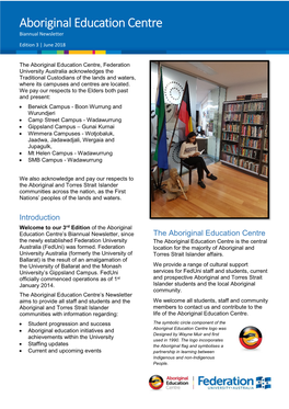 Aboriginal Education Centre Biannual Newsletter