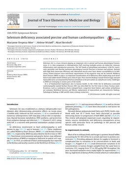 Selenium Deficiency Associated Porcine and Human Cardiomyopathies