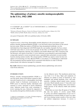 The Epidemiology of Primary Amoebic Meningoencephalitis in the USA, 1962–2008