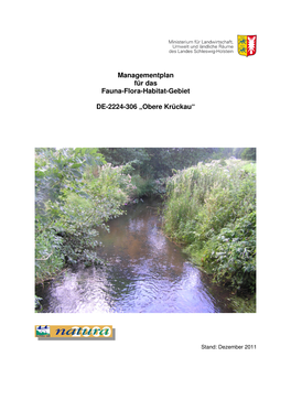 Managementplan Für Das Fauna-Flora-Habitat-Gebiet DE