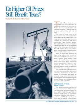 Do Higher Oil Prices Still Benefit Texas? Stephen P