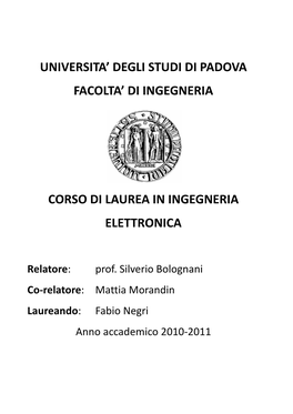 Universita' Degli Studi Di Padova Facolta' Di