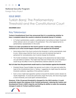 Parliamentary Threshold Brief Format