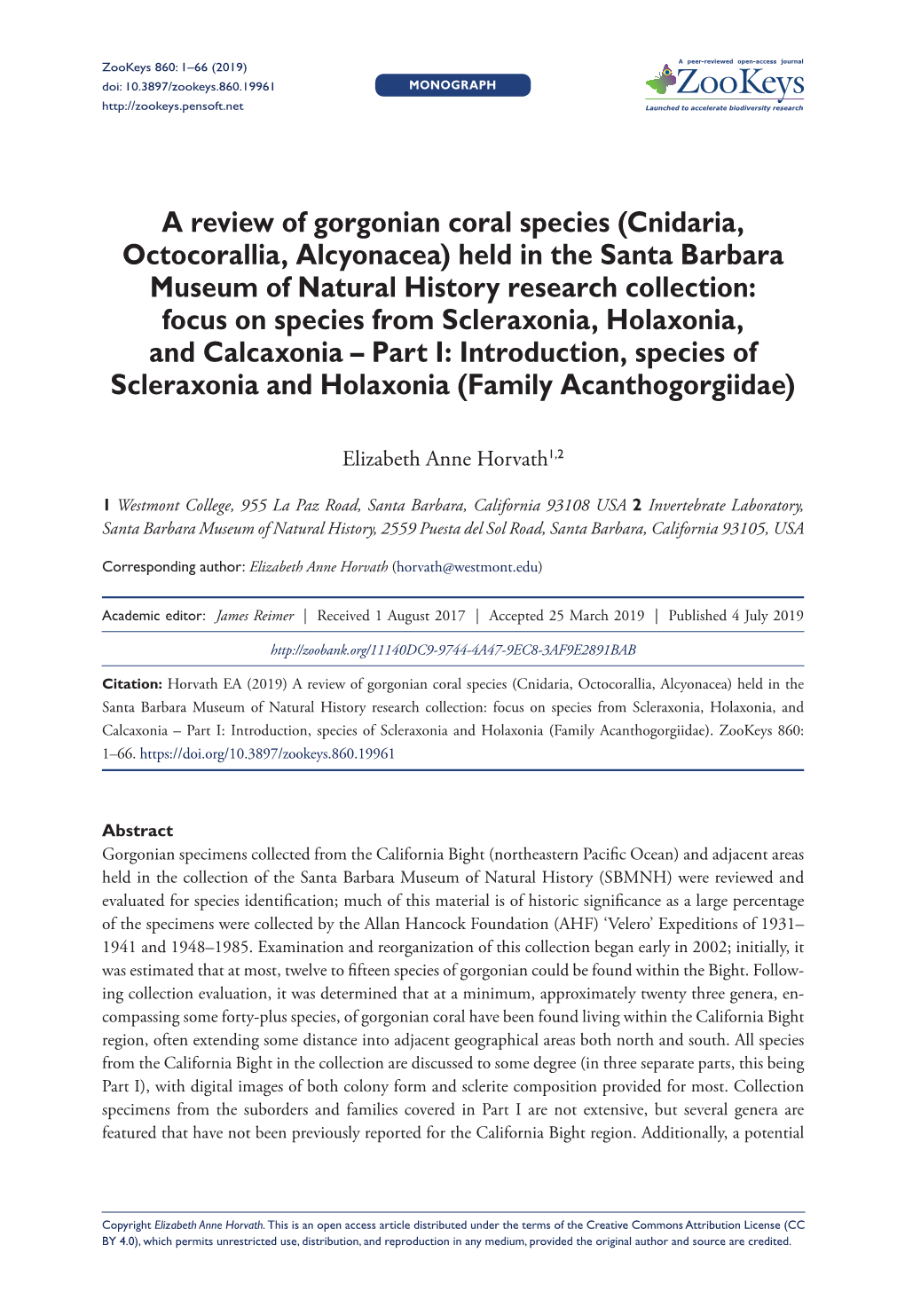 A Review of Gorgonian Coral Species (Cnidaria, Octocorallia, Alcyonacea