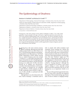 The Epidemiology of Deafness