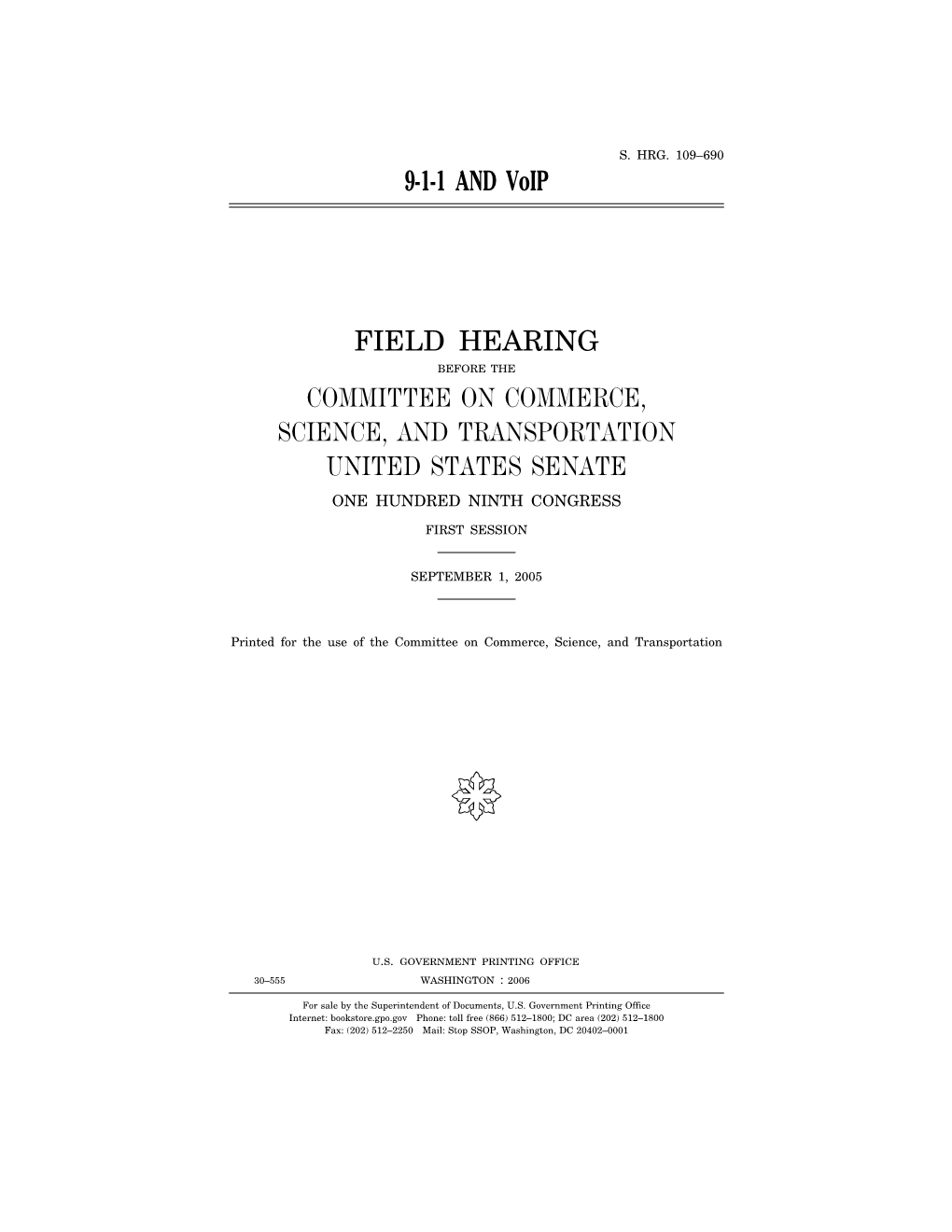 9-1-1 and Voip FIELD HEARING