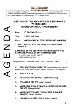 Meeting of the Stockwood, Hengrove & Whitchurch