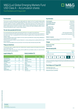 M&G (Lux) Global Emerging Markets Fund USD Class A