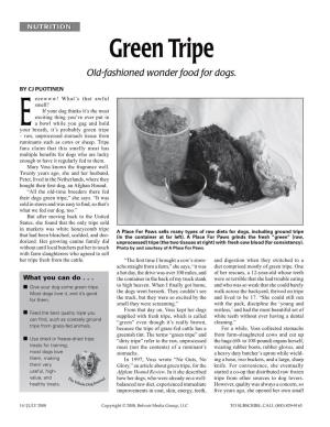 Green Tripe Old-Fashioned Wonder Food for Dogs