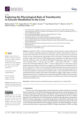 Exploring the Physiological Role of Transthyretin in Glucose Metabolism in the Liver