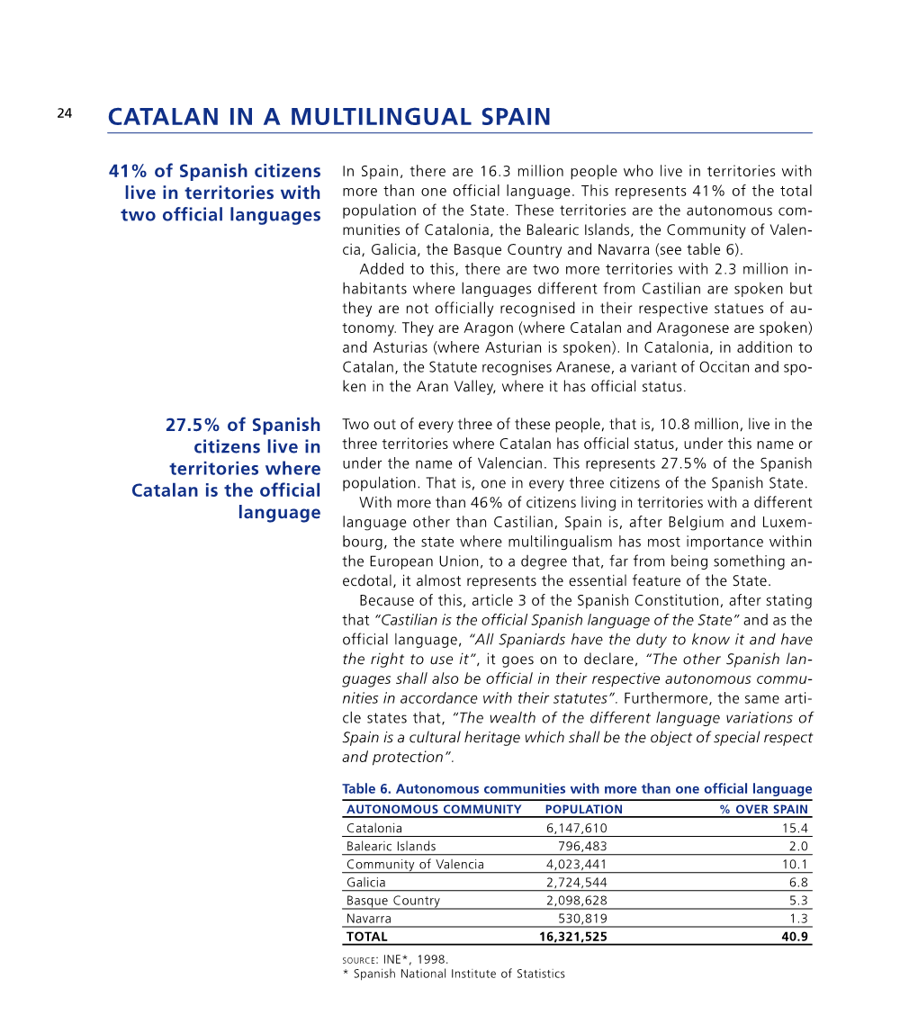 Catalan in a Multilingual Spain