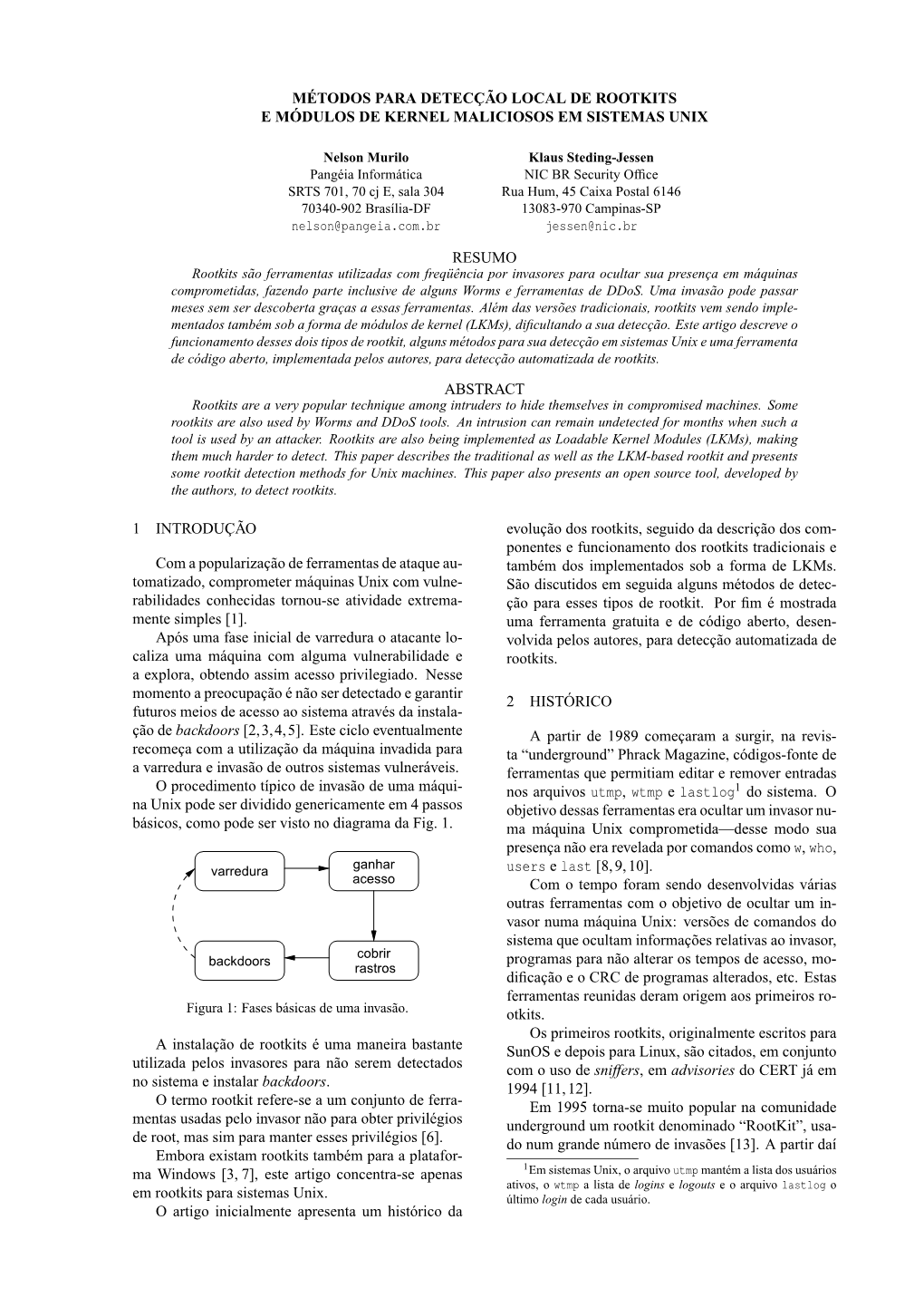 Métodos Para Detecção Local De Rootkits E Módulos De Kernel Maliciosos Em Sistemas Unix