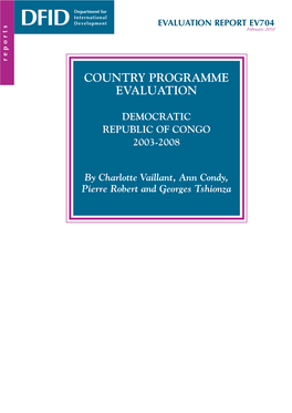 Country Programme Evaluation- DEMOCRATIC REPUBLIC