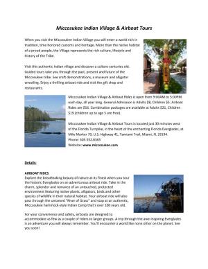 Miccosukee Indian Village & Airboat Tours