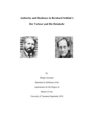 Authority and Obedience in Bernhard Schlink's Der Vorleser and Die