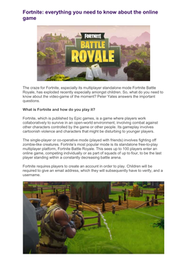 Fortnite: Everything You Need to Know About the Online Game