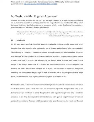 Is, Ought, and the Regress Argument