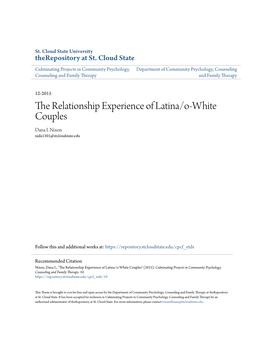 The Relationship Experience of Latina/O-White Couples Dana I