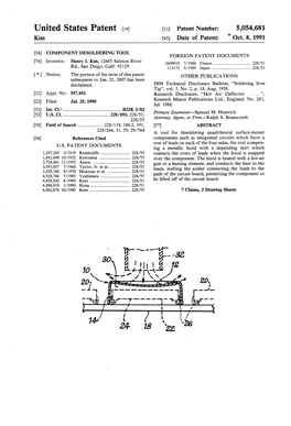 United States Patent (19) 11) Patent Number: 5,054,681 Kim 45 Date of Patent: * Oct