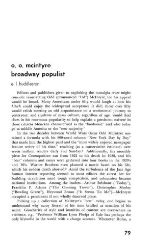 O. O. Mcintyre Broadway Populist 79