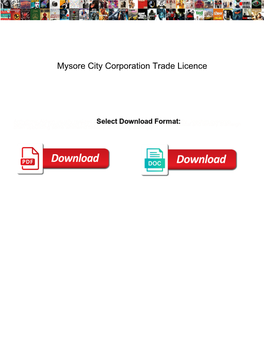 Mysore City Corporation Trade Licence
