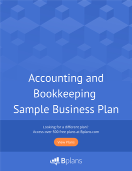 Accounting and Bookkeeping Sample Business Plan