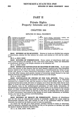 PART II Private Rights Property Interests and Liens