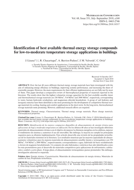 Identification of Best Available Thermal Energy Storage Compounds for Low-To-Moderate Temperature Storage Applications in Buildings