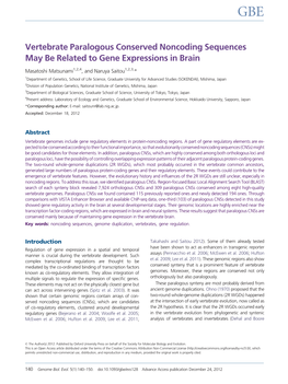 Vertebrate Paralogous Conserved Noncoding Sequences May Be Related to Gene Expressions in Brain