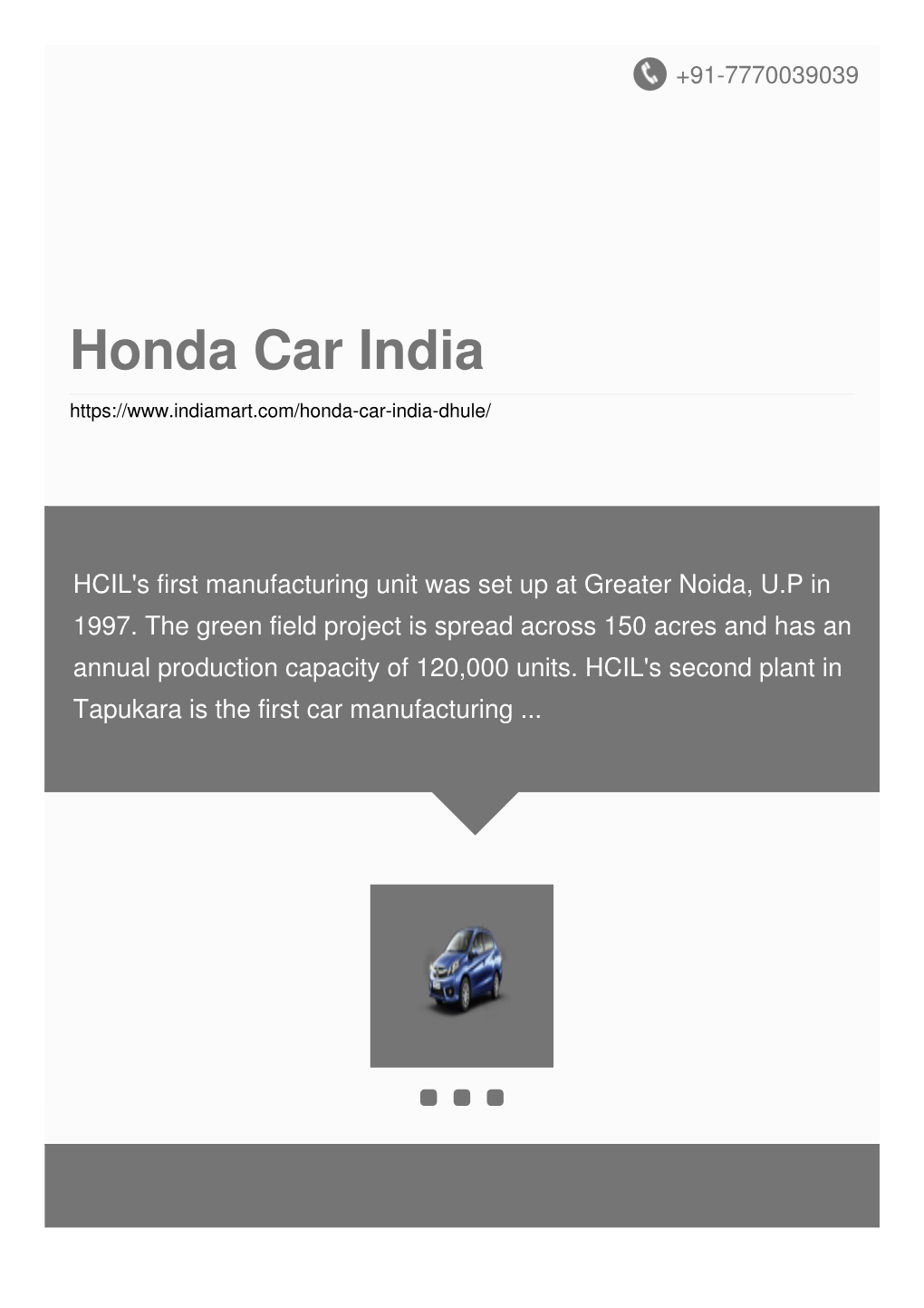 Honda Car India