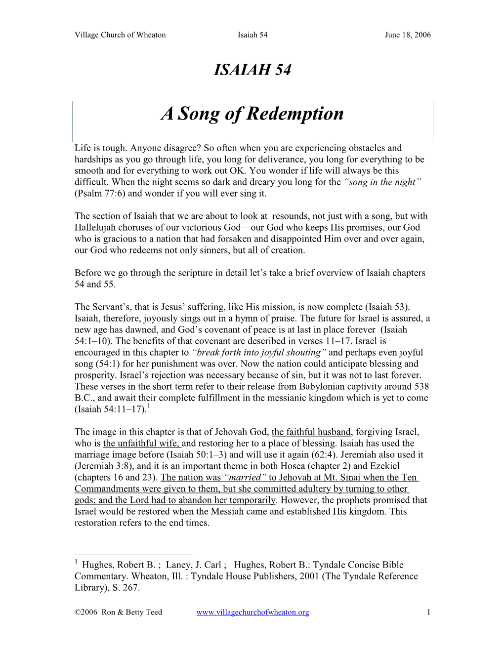 ISAIAH 54 a Song of Redemption