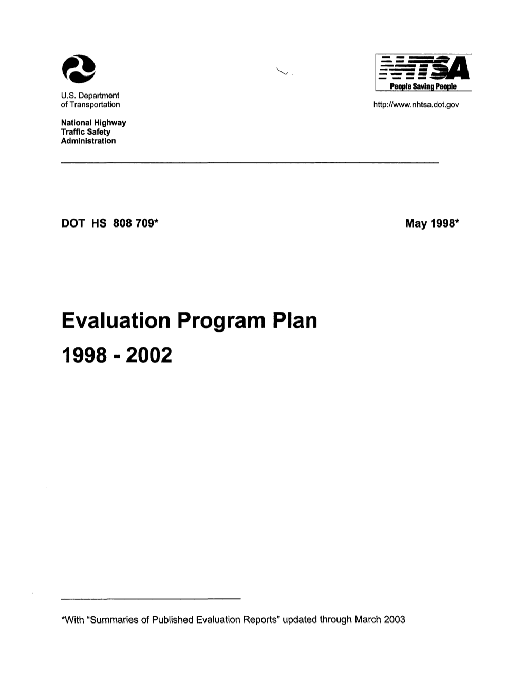 Evaluation Program Plan 1998-2002