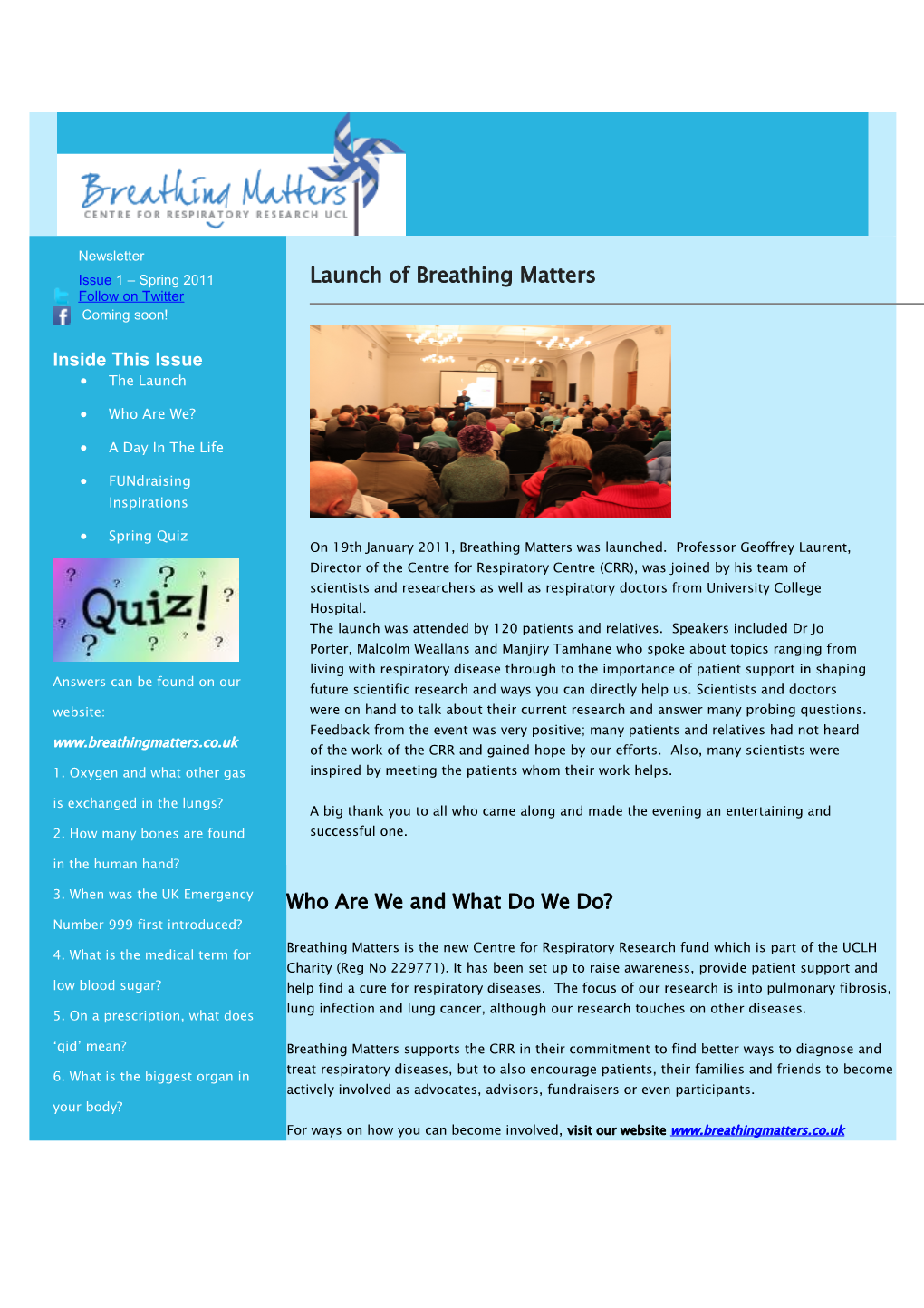 Breathing Matters Newsletter