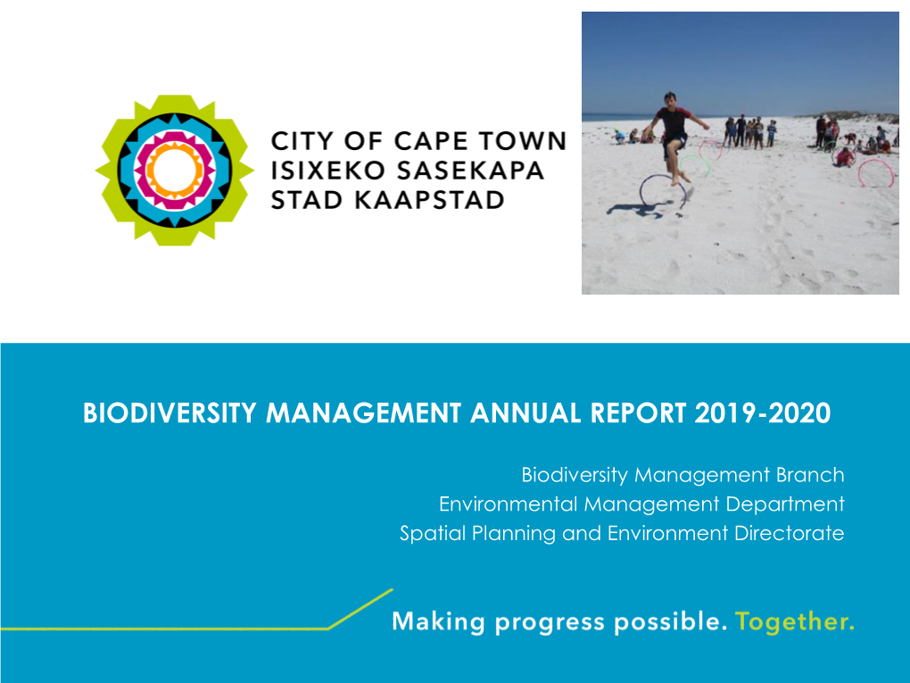 Biodiversity Management Annual Report 2019-2020