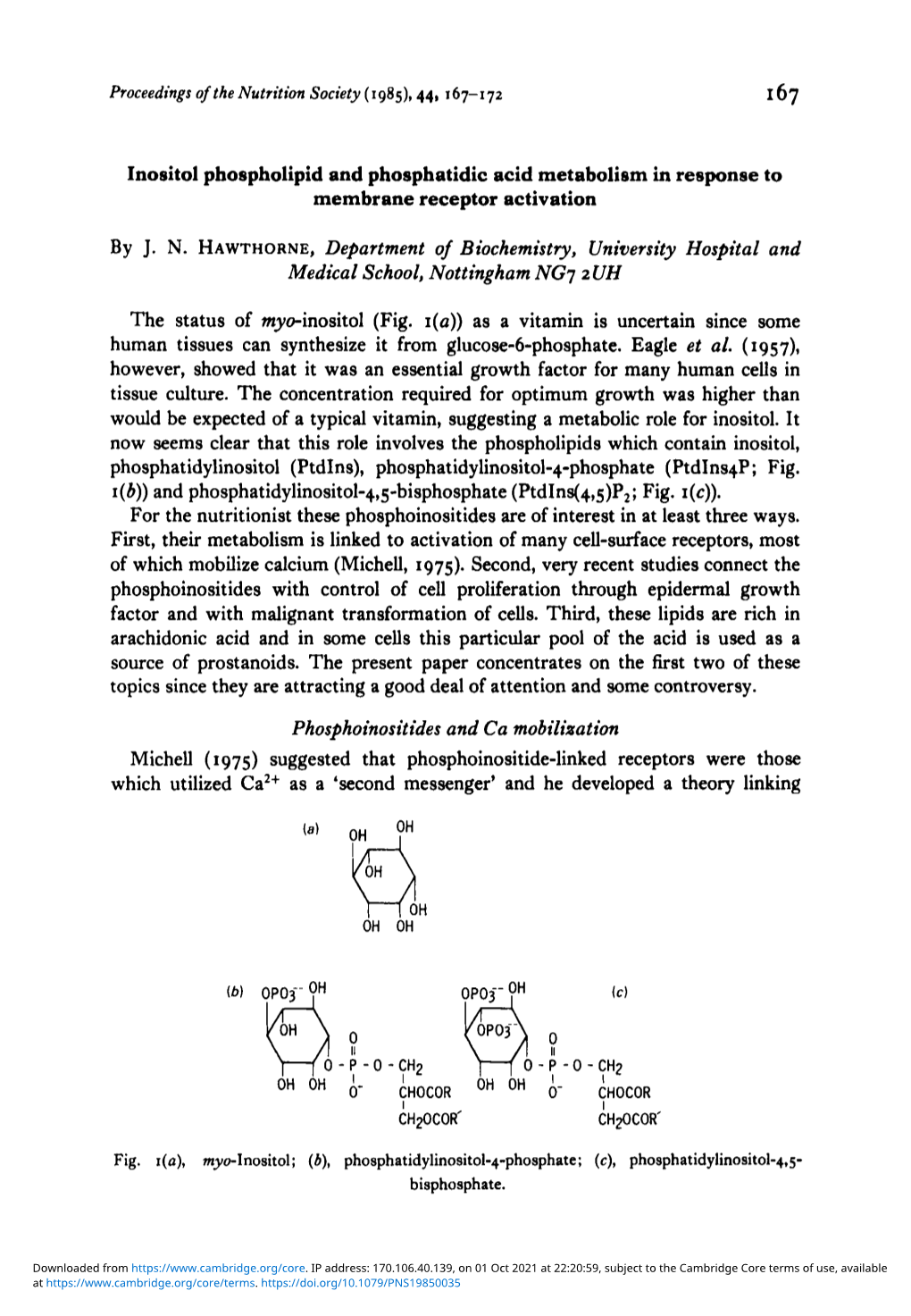 Inositol Phospholipid and Phosphatidic Acid Metabolism in Response to Membrane Receptor Activation