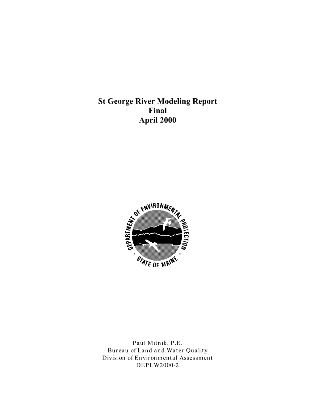 St George River Modeling Report Final April 2000