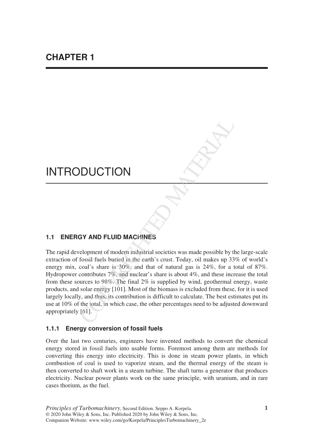 COPYRIGHTED MATERIAL 1.1.1 Energy Conversion of Fossil Fuels