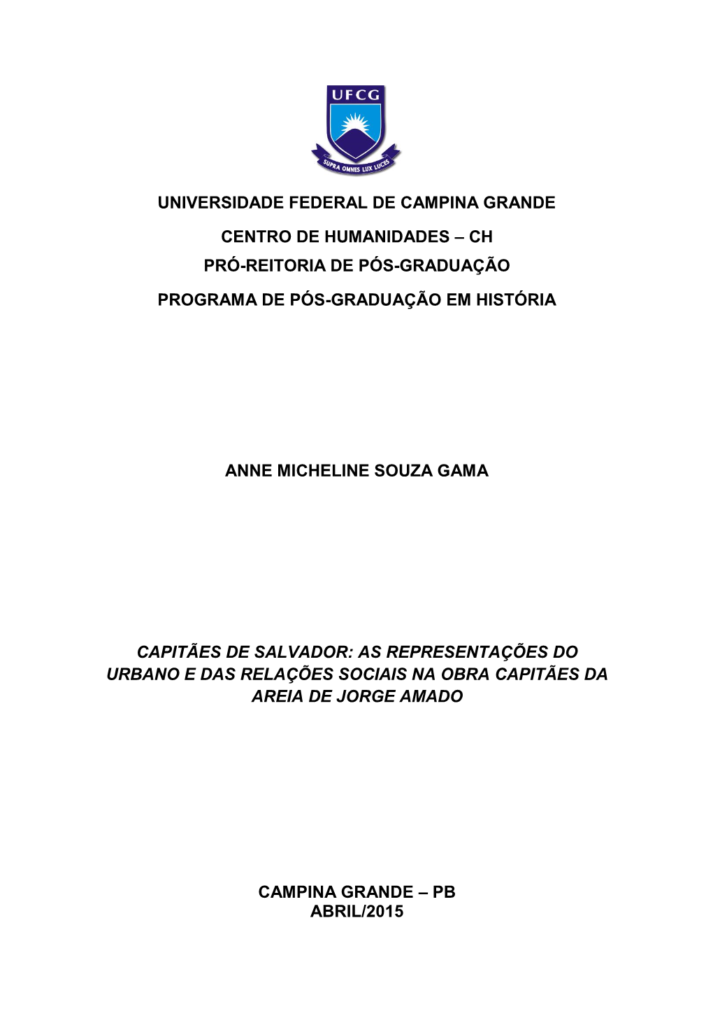 ANNE MICHELINE SOUZA GAMA – DISSERTAÇÃO (PPGH) 2015.Pdf