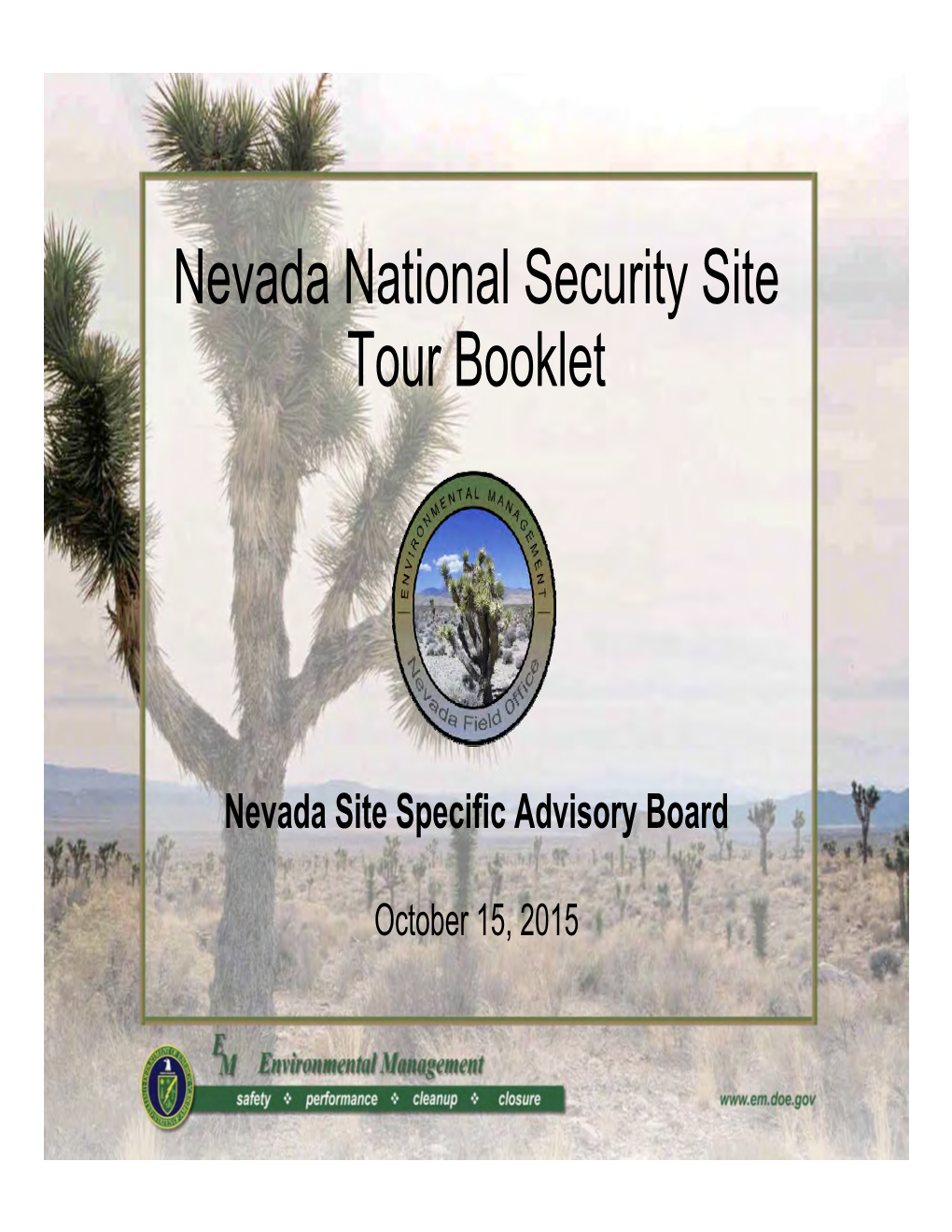 Nevada National Security Site Tour Booklet