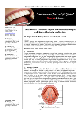 International Journal of Applied Dental Sciences Tongue and Its