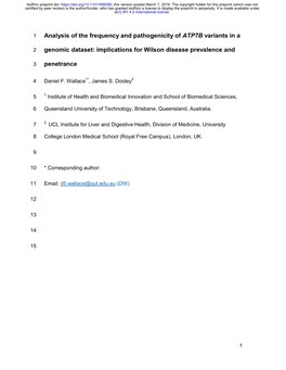 Implications for Wilson Disease Prevalence And
