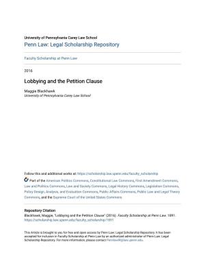 Lobbying and the Petition Clause